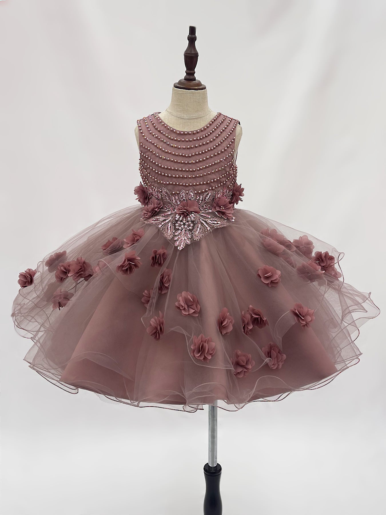 D005 New Handmade Girls' Wedding Dress Birthday Party Princess Beauty Pageant Dress Children's Ball Dress Flower Girl Extra Long Dress Bridesmaids Wedding Dress Bridesmaids Wedding Beauty Pageant Party Princess Set