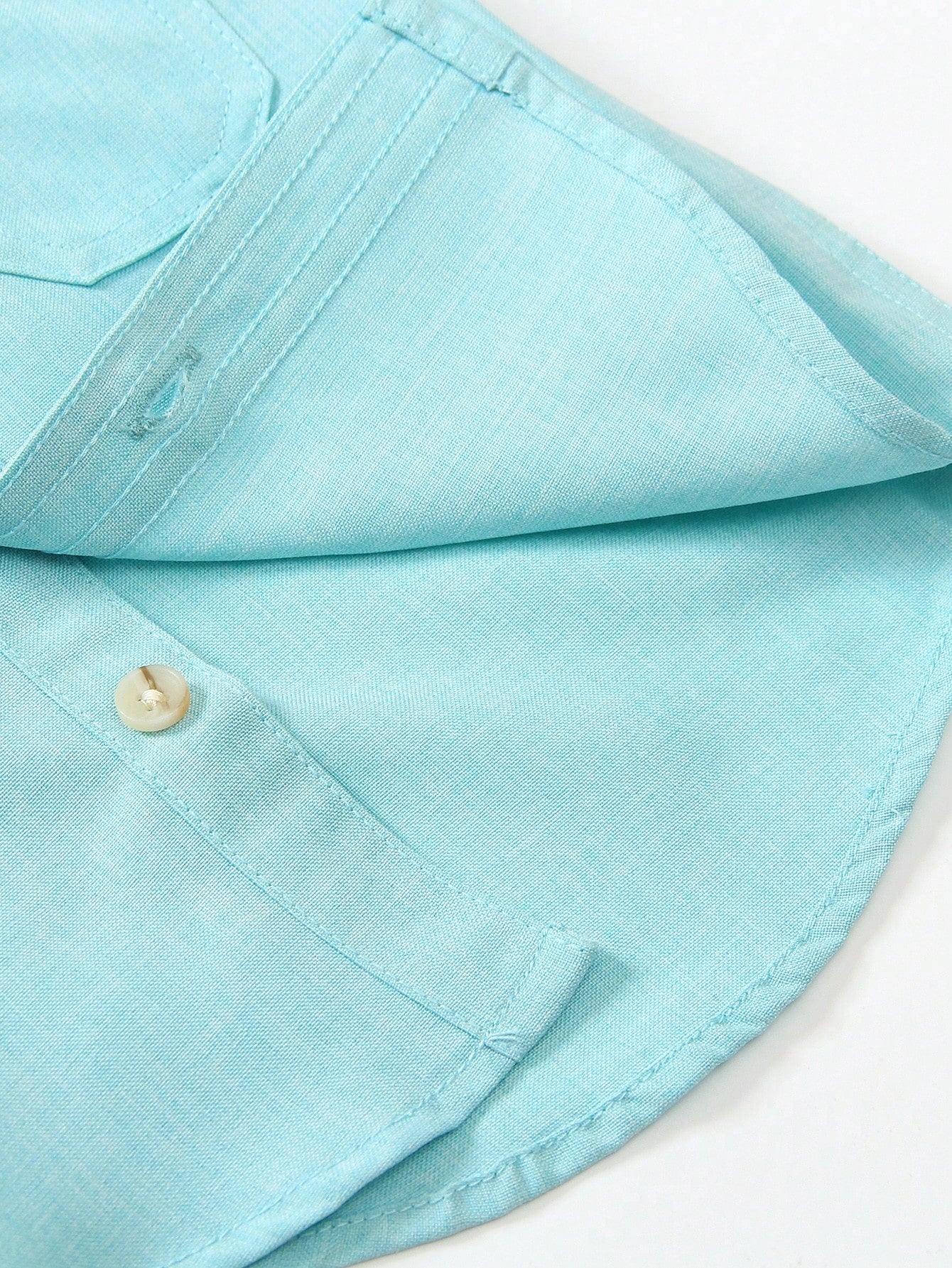 1pc Boy's Casual Solid Color Double Pocket Collar Shirt, Suitable For Casual Party, Birthday Party, Master Of Ceremony, Performance, Beach Vacation, Boys Button Down Shirt, Spring/Summer