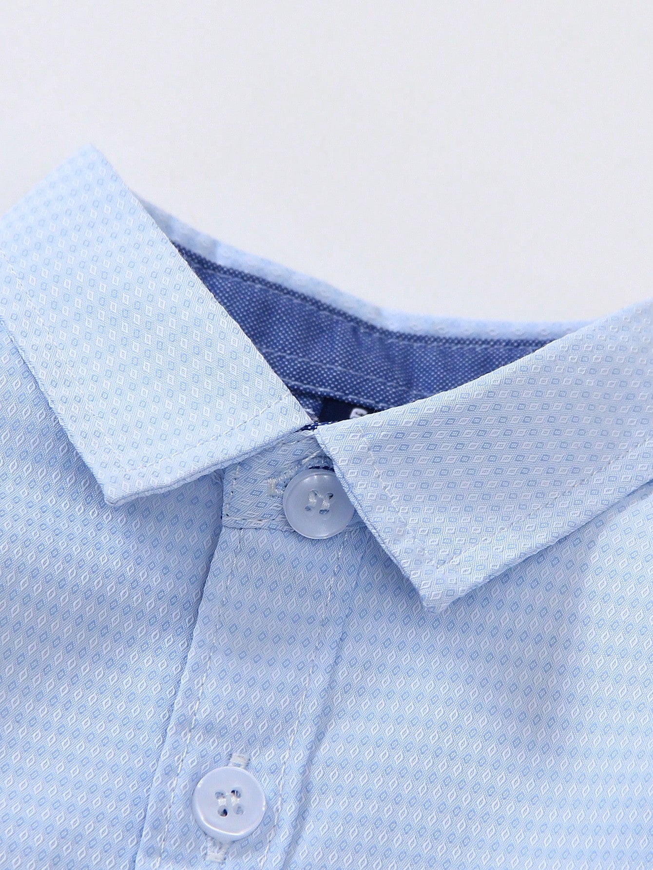 Young Boy 1pc Light Blue Embroidered Long Sleeve Casual Shirt, Thin Jacquard Fabric, Suitable For Birthday Parties, Galas, Baptisms, And Christenings, Spring And Autumn