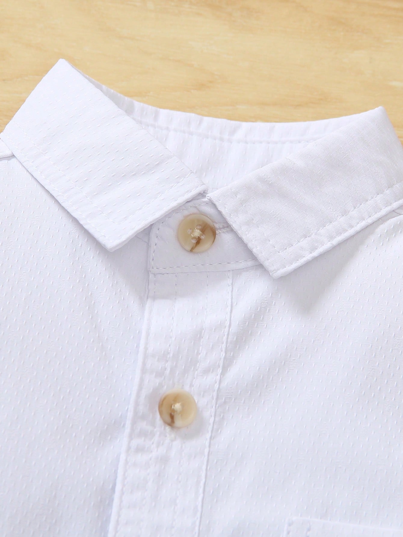 1pc Kid's Casual Single Pocket Floral Collar Shirt, White, Spring/Summer Wear, Suitable For Beach, Leisure Parties, Birthday Parties, Young Host Speeches