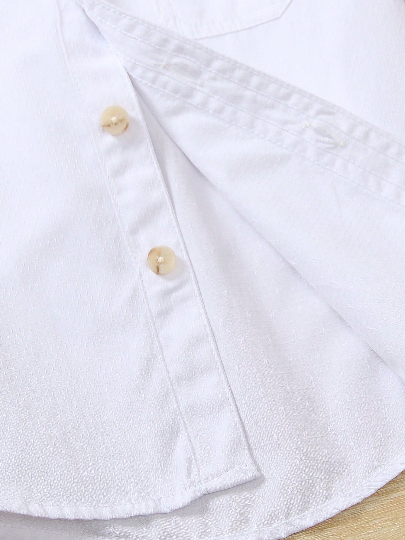 1pc Kid's Casual Single Pocket Floral Collar Shirt, White, Spring/Summer Wear, Suitable For Beach, Leisure Parties, Birthday Parties, Young Host Speeches