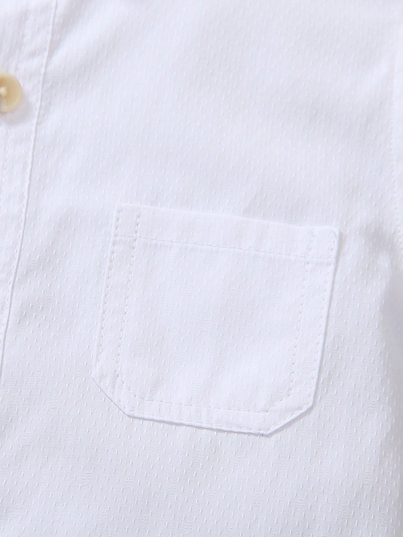 1pc Kid's Casual Single Pocket Floral Collar Shirt, White, Spring/Summer Wear, Suitable For Beach, Leisure Parties, Birthday Parties, Young Host Speeches