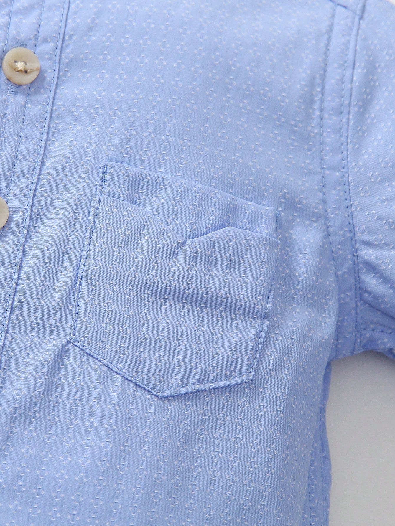 1pc Kids Boy Casual Blue Collar Double Pocket Shirt, Suitable For Casual Party, Birthday Party, Hosting, Performance, Beach Vacation, Spring/Summer