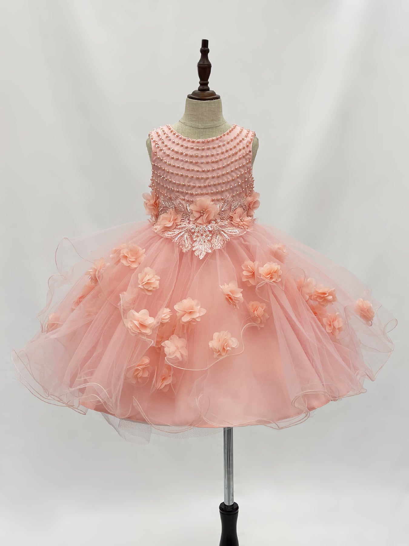 D005 New Handmade Girls' Wedding Dress Birthday Party Princess Beauty Pageant Dress Children's Ball Dress Flower Girl Extra Long Dress Bridesmaids Wedding Dress Bridesmaids Wedding Beauty Pageant Party Princess Set