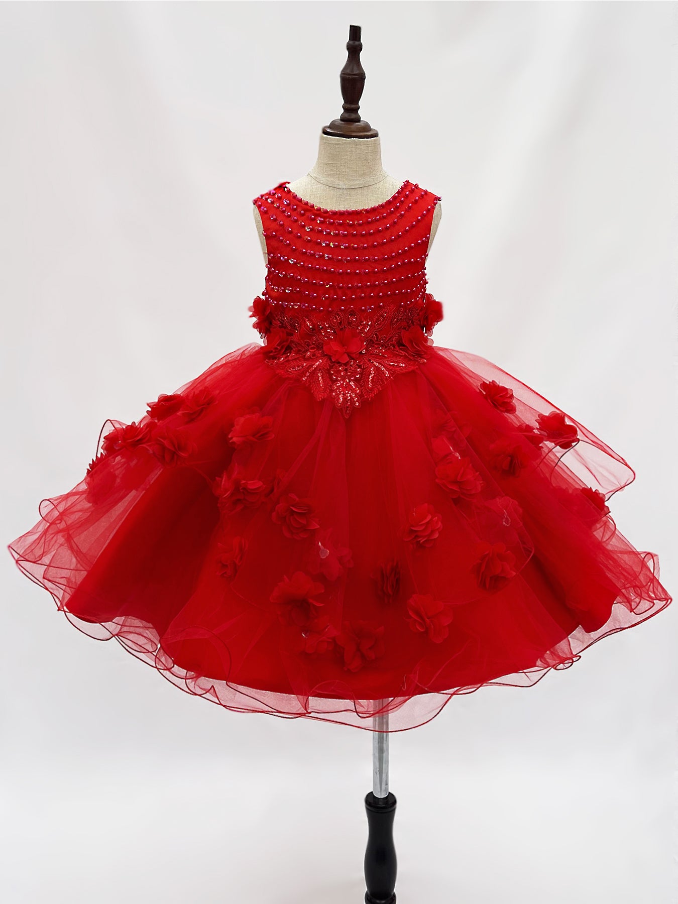 D005 New Handmade Girls' Wedding Dress Birthday Party Princess Beauty Pageant Dress Children's Ball Dress Flower Girl Extra Long Dress Bridesmaids Wedding Dress Bridesmaids Wedding Beauty Pageant Party Princess Set