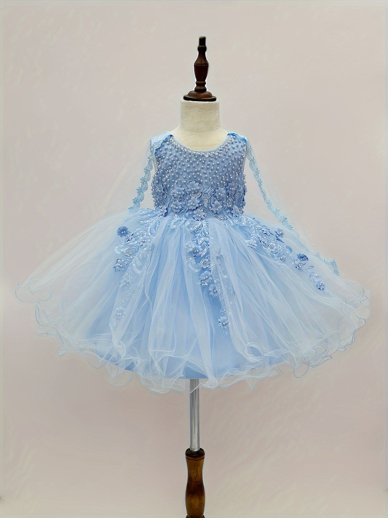 T993 New Handmade Girl's Cloak Wedding Dress Birthday Party Princess Beauty Pageant Dress Children's Ball Dress Flower Girl Extra Long Dress Bridesmaids Wedding Dress Bridesmaids Wedding Beauty Pageant Party Princess Set