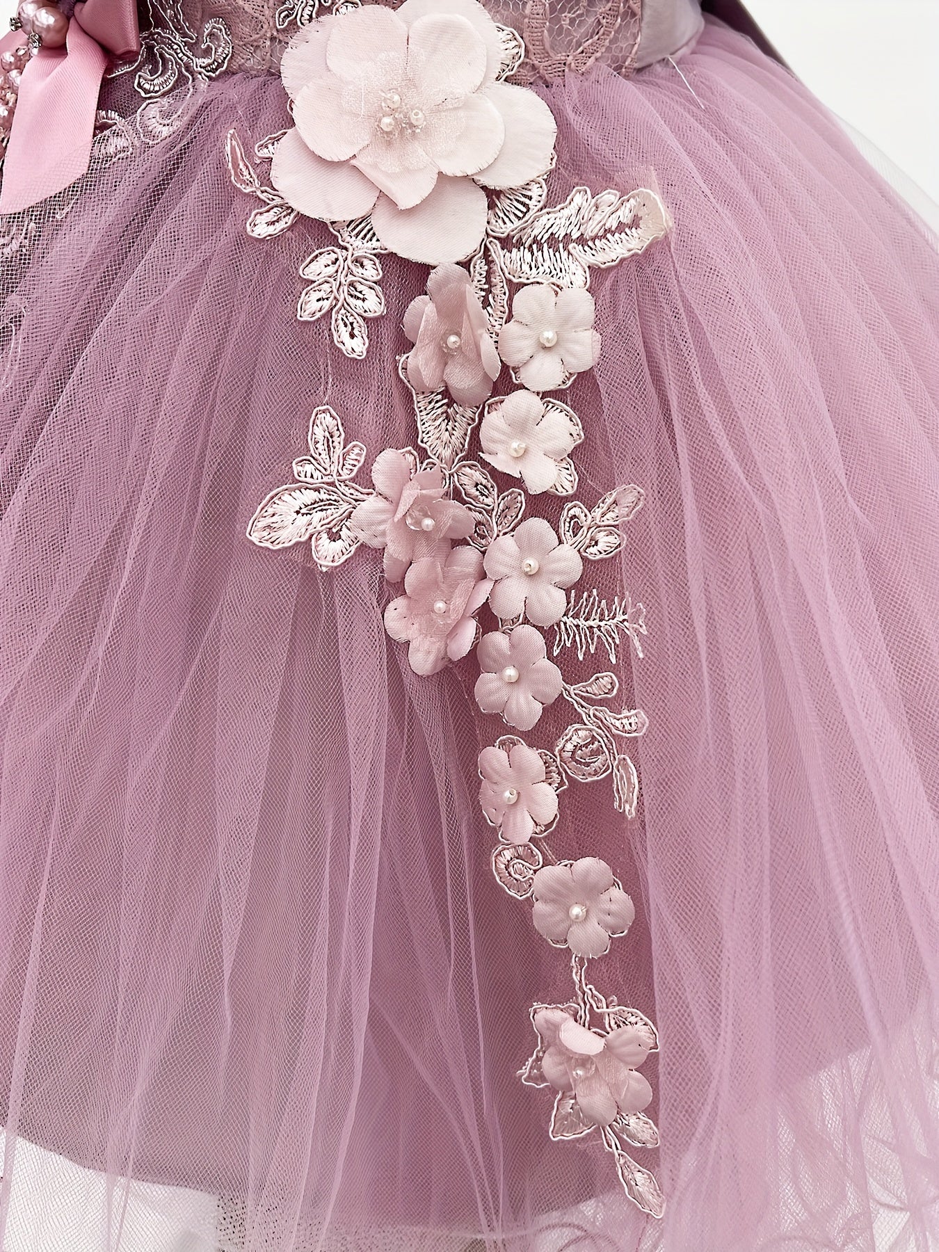 T989 New Girl Sleeveless Embroidery Heavy Handmade Festival Wedding Birthday Dress Birthday Party Music Important Festival Dress Dressing Gift Dress High Quality Handmade 2-8 Years Old