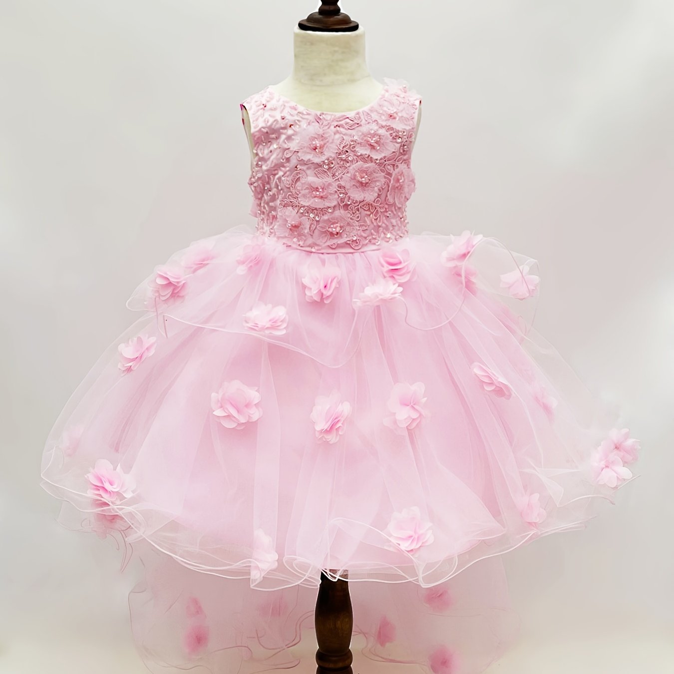 New Girl's Special Occasion Tail Dress Handmade Suitable for Wedding, Flower Boy, Birthday Party, Hosting Performance Dress, Attending Important Festivals Dress, Showcasing Nobility and Elegance Dress