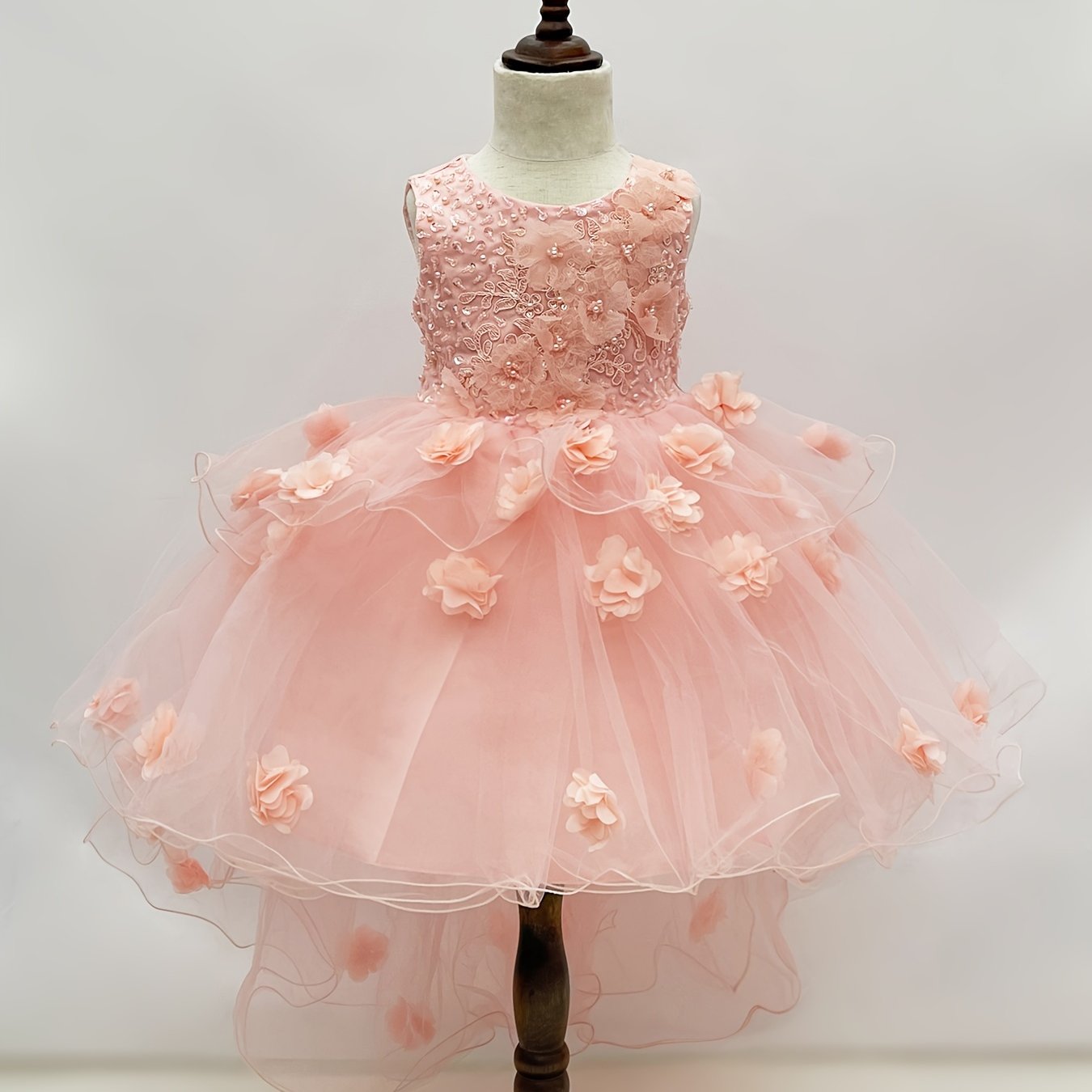 New Girl's Special Occasion Tail Dress Handmade Suitable for Wedding, Flower Boy, Birthday Party, Hosting Performance Dress, Attending Important Festivals Dress, Showcasing Nobility and Elegance Dress