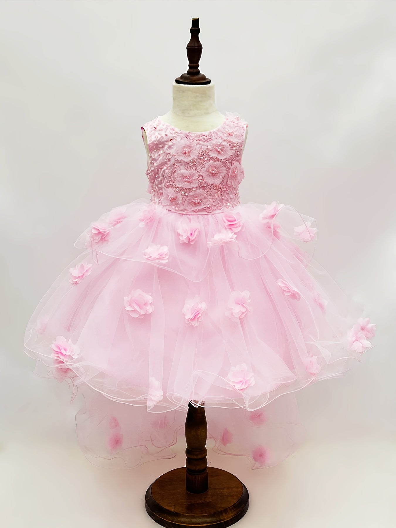 New Girl's Special Occasion Tail Dress Handmade Suitable for Wedding, Flower Boy, Birthday Party, Hosting Performance Dress, Attending Important Festivals Dress, Showcasing Nobility and Elegance Dress