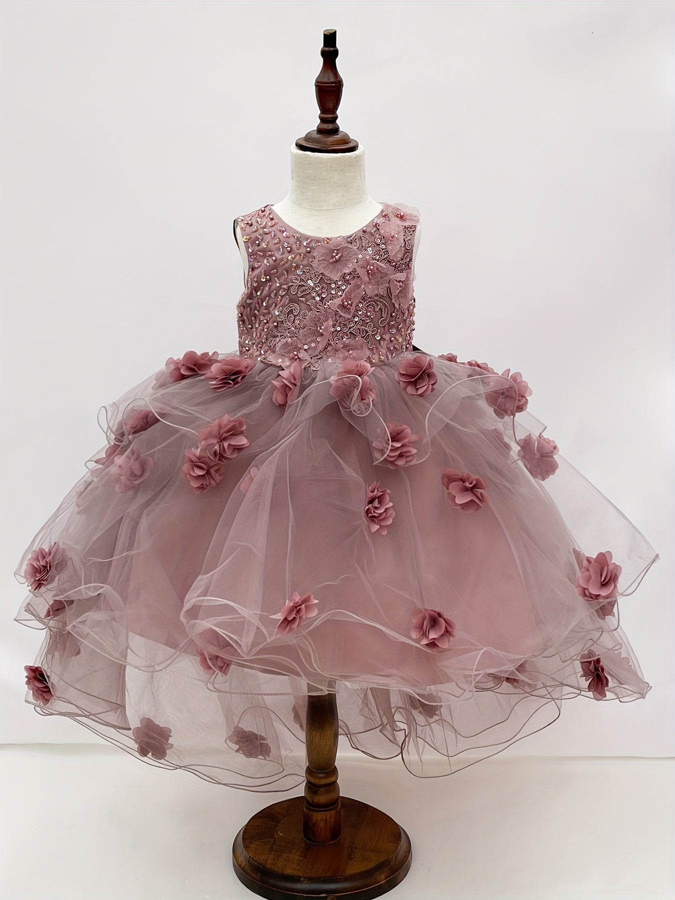 New Girl's Special Occasion Tail Dress Handmade Suitable for Wedding, Flower Boy, Birthday Party, Hosting Performance Dress, Attending Important Festivals Dress, Showcasing Nobility and Elegance Dress